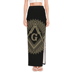 Masonic Freemasonry Print High Slit Maxi Skirt