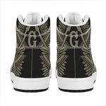 Masonic Freemasonry Print High Top Leather Sneakers