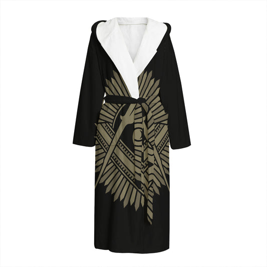 Masonic Freemasonry Print Hooded Bathrobe