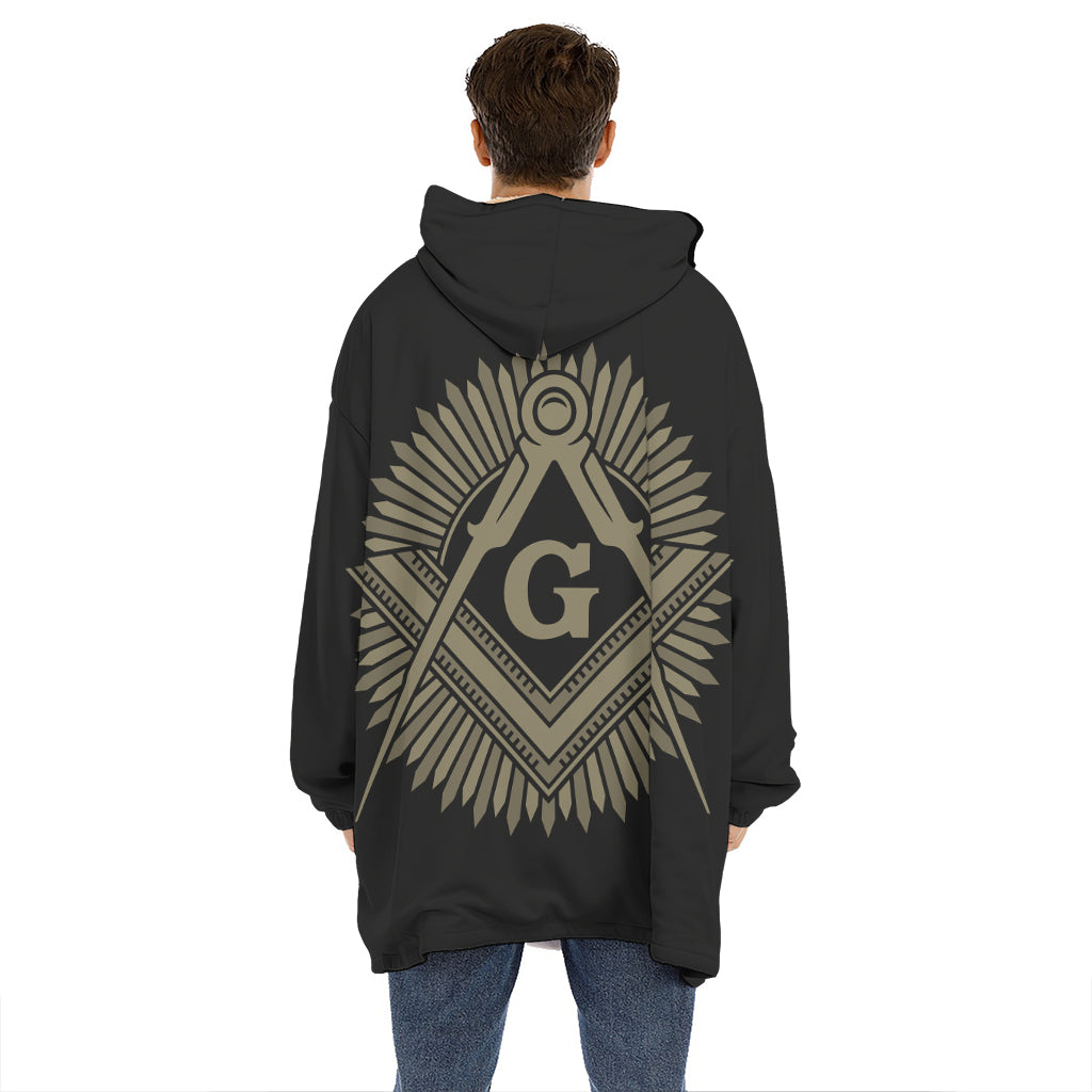 Masonic Freemasonry Print Hoodie Blanket