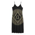 Masonic Freemasonry Print Jersey Midi Cami Dress