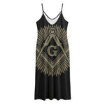 Masonic Freemasonry Print Jersey Midi Cami Dress
