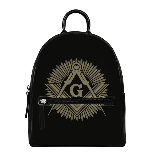 Masonic Freemasonry Print Leather Backpack