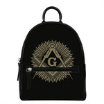 Masonic Freemasonry Print Leather Backpack
