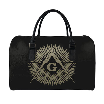 Masonic Freemasonry Print Leather Duffle Bag