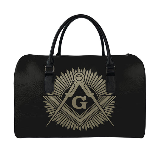Masonic Freemasonry Print Leather Duffle Bag