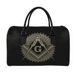 Masonic Freemasonry Print Leather Duffle Bag