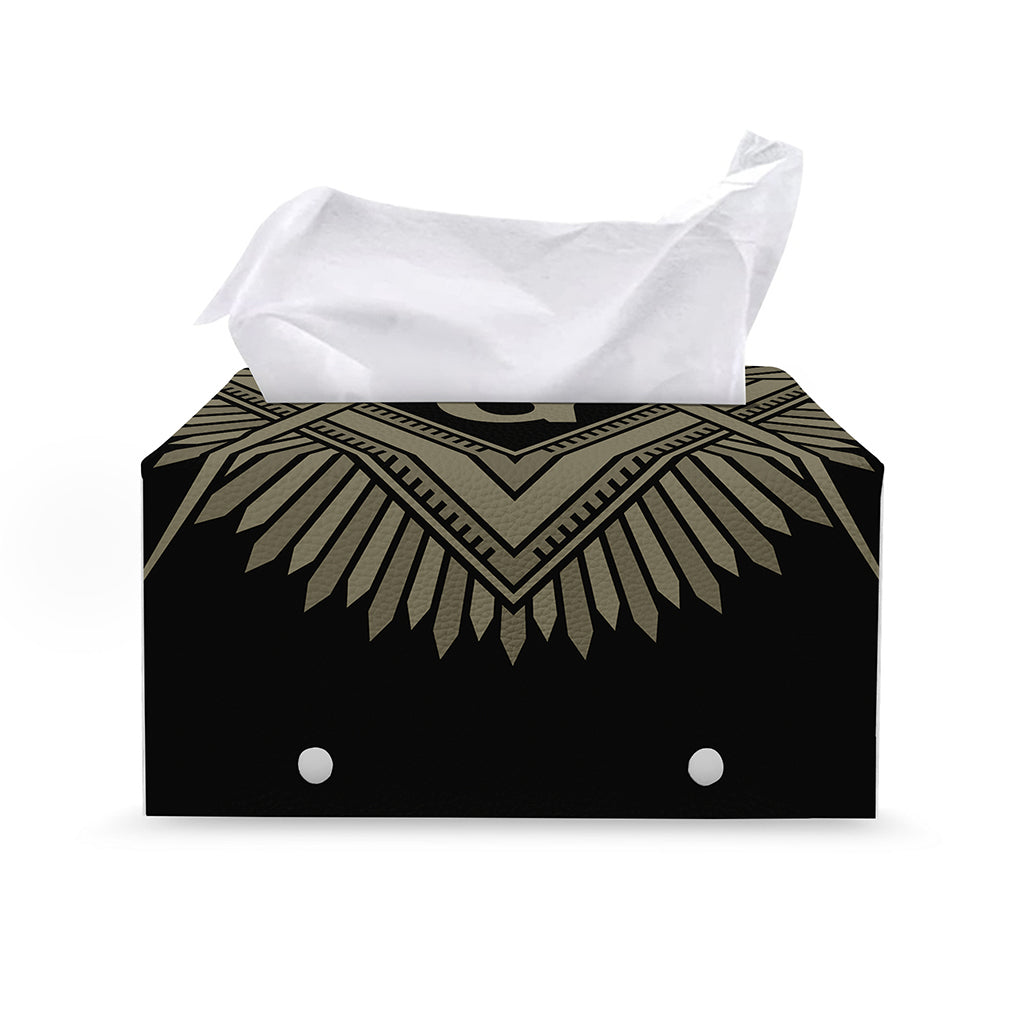 Masonic Freemasonry Print Leather Tissue Box Cover