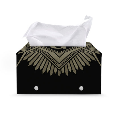 Masonic Freemasonry Print Leather Tissue Box Cover