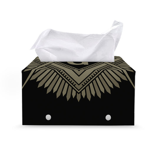 Masonic Freemasonry Print Leather Tissue Box Cover