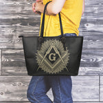 Masonic Freemasonry Print Leather Tote Bag