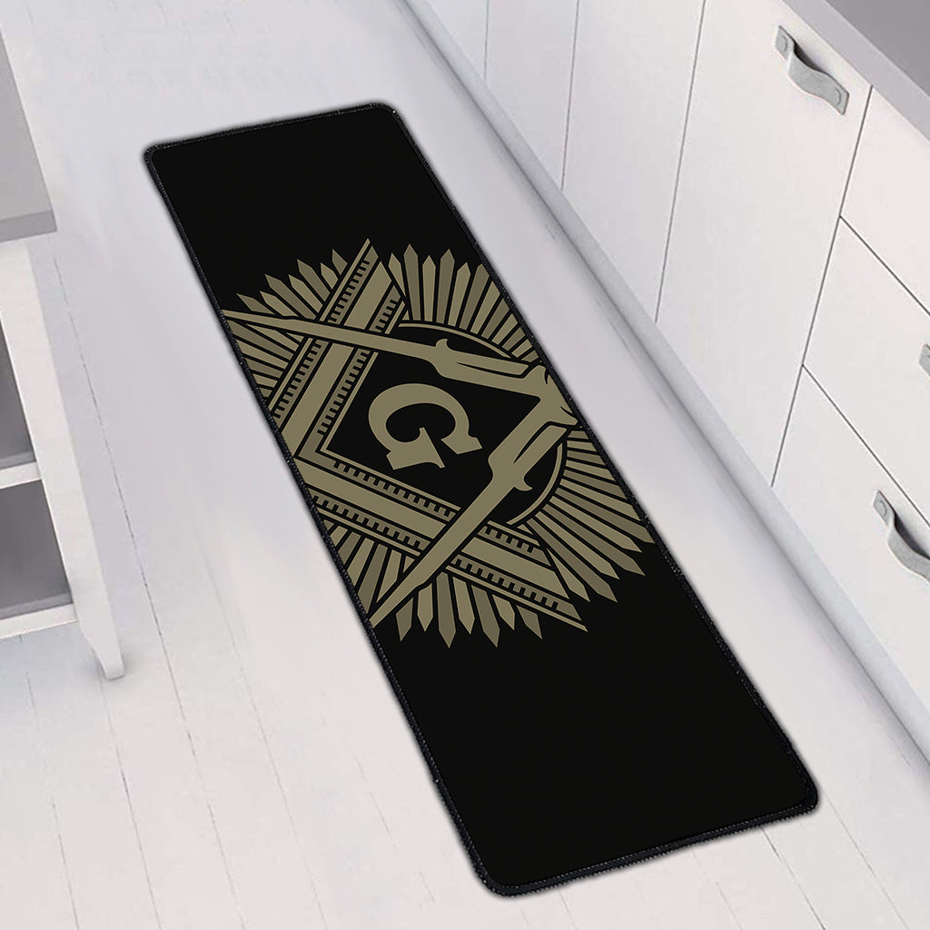 Masonic Freemasonry Print Long Kitchen Mat