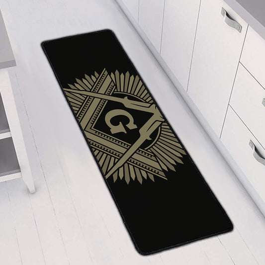 Masonic Freemasonry Print Long Kitchen Mat