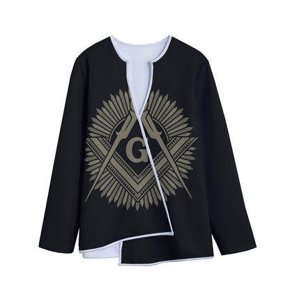 Masonic Freemasonry Print Long Sleeve Short Coat