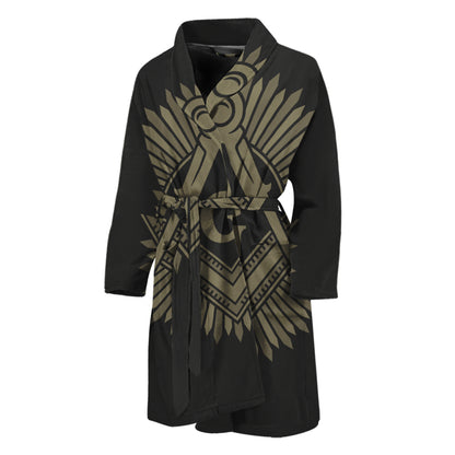 Masonic Freemasonry Print Men's Bathrobe