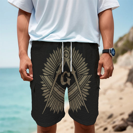Masonic Freemasonry Print Men's Cargo Shorts