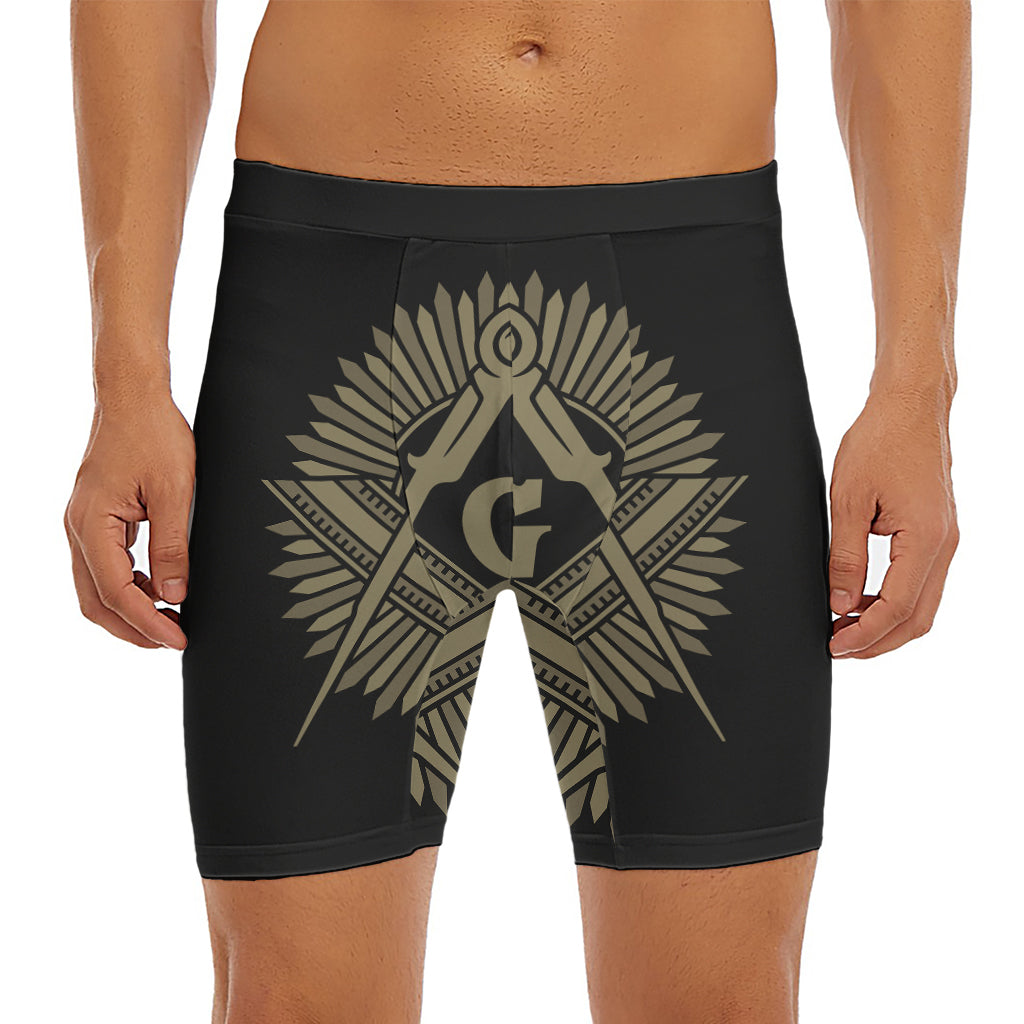 Masonic Freemasonry Print Men's Long Boxer Briefs