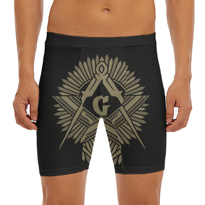 Masonic Freemasonry Print Men's Long Boxer Briefs