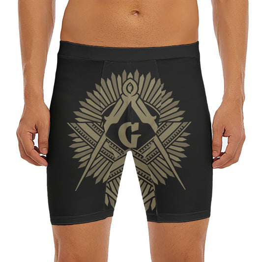 Masonic Freemasonry Print Men's Long Boxer Briefs