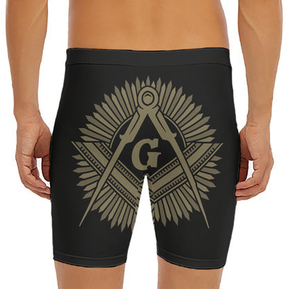 Masonic Freemasonry Print Men's Long Boxer Briefs