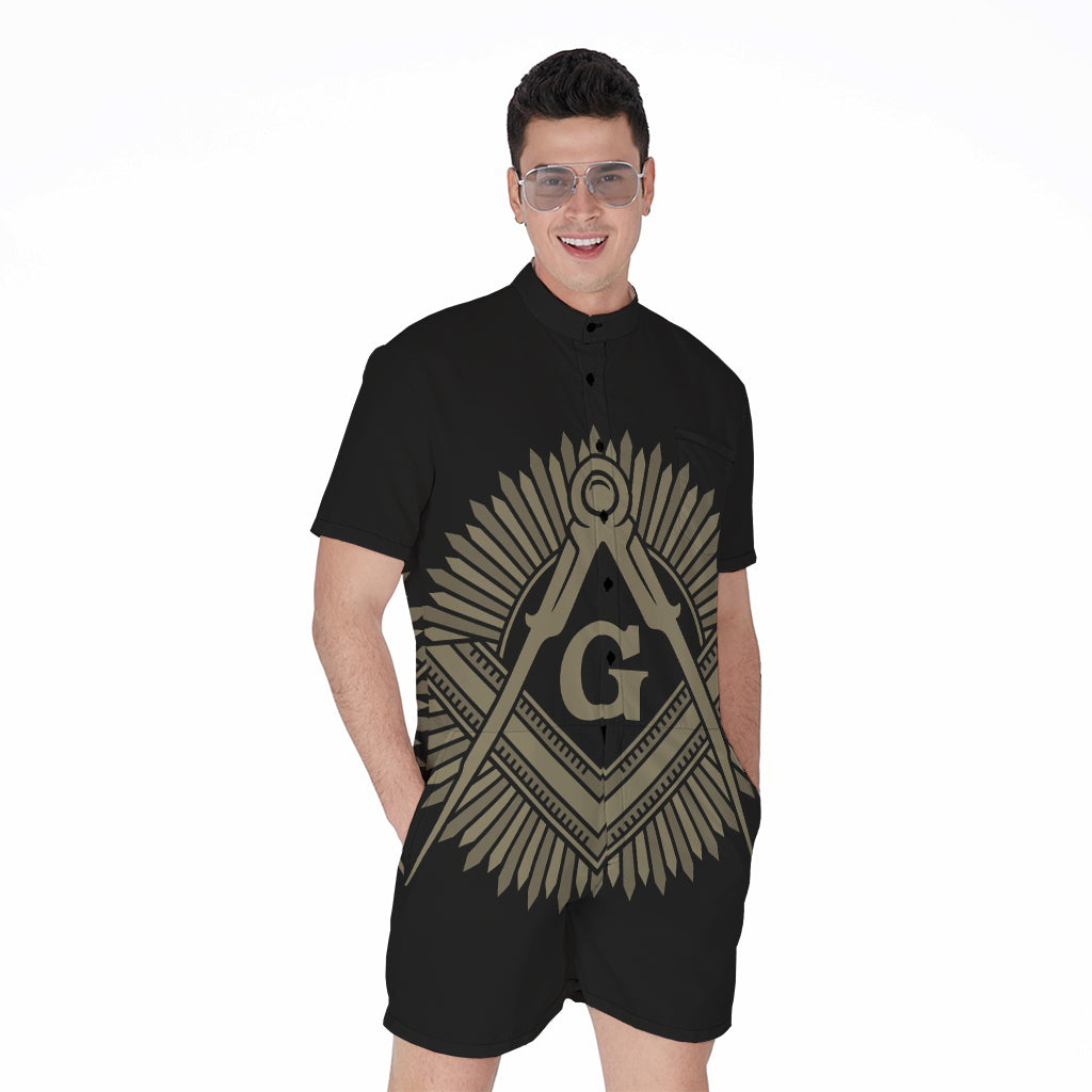Masonic Freemasonry Print Men's Rompers