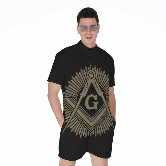 Masonic Freemasonry Print Men's Rompers