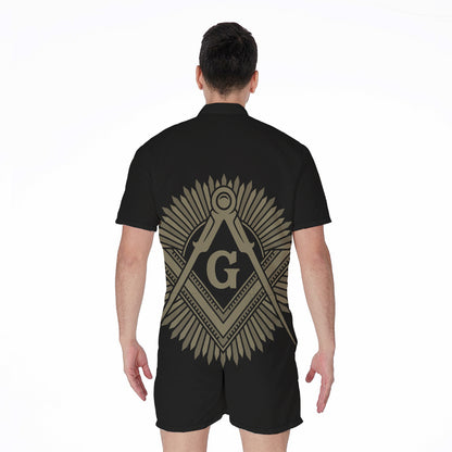 Masonic Freemasonry Print Men's Rompers