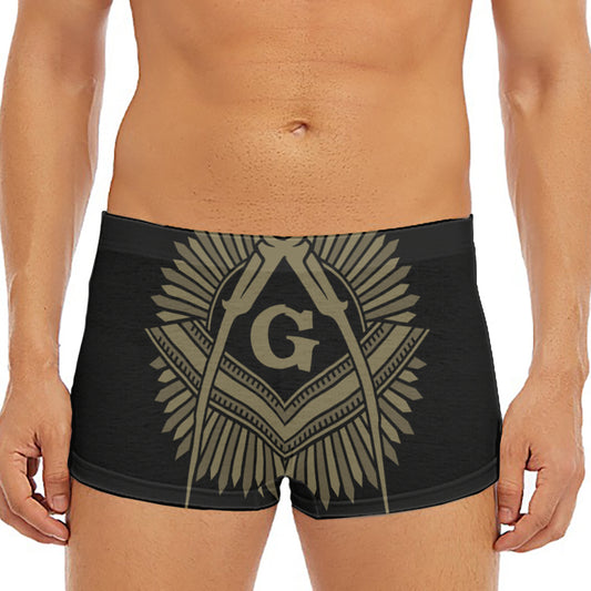 Masonic Freemasonry Print Men's Short Boxer Briefs