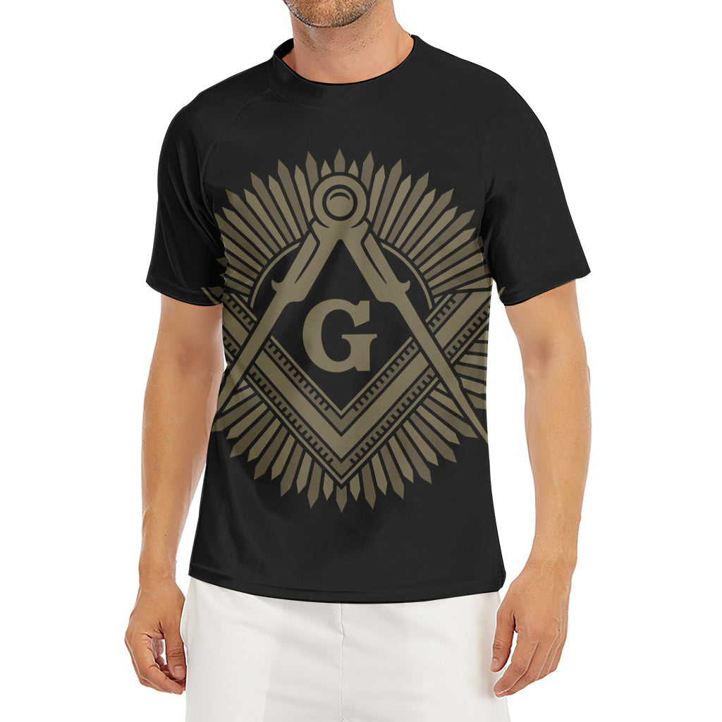 Masonic Freemasonry Print Men's Short Sleeve Rash Guard