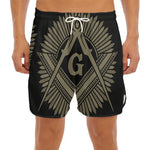 Masonic Freemasonry Print Men's Split Running Shorts