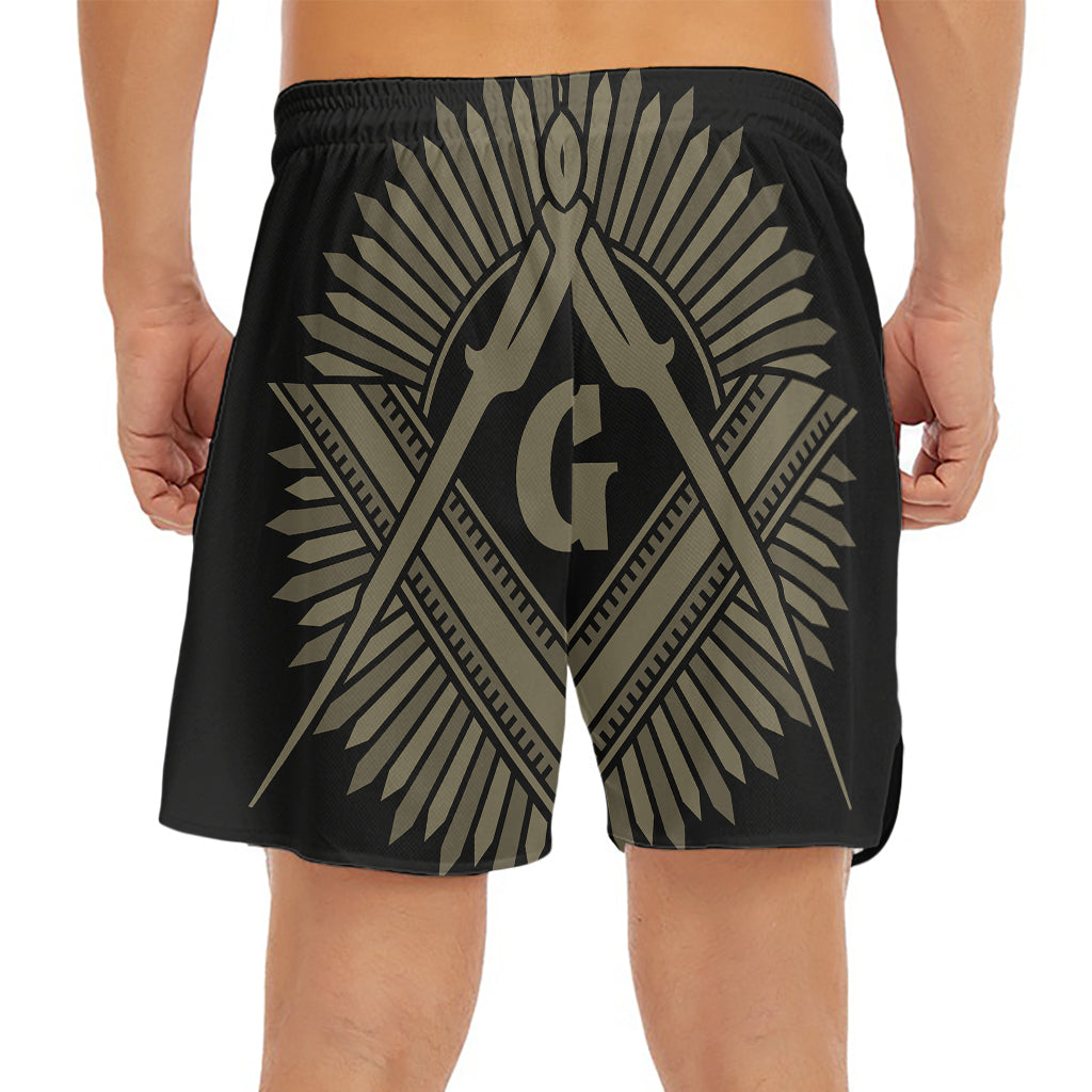 Masonic Freemasonry Print Men's Split Running Shorts