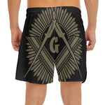 Masonic Freemasonry Print Men's Split Running Shorts