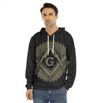 Masonic Freemasonry Print Men's Velvet Pullover Hoodie