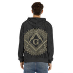 Masonic Freemasonry Print Men's Velvet Pullover Hoodie
