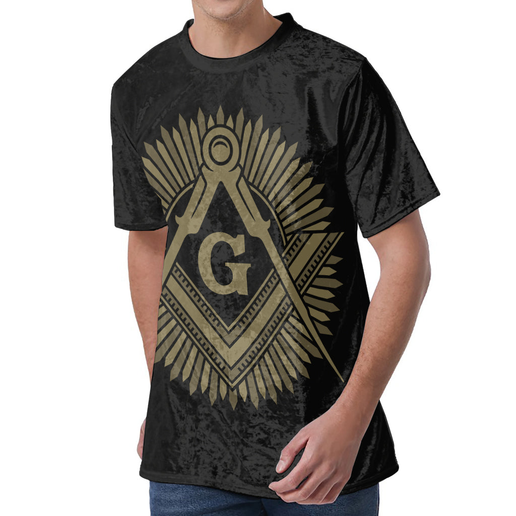 Masonic Freemasonry Print Men's Velvet T-Shirt
