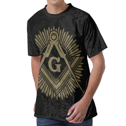 Masonic Freemasonry Print Men's Velvet T-Shirt