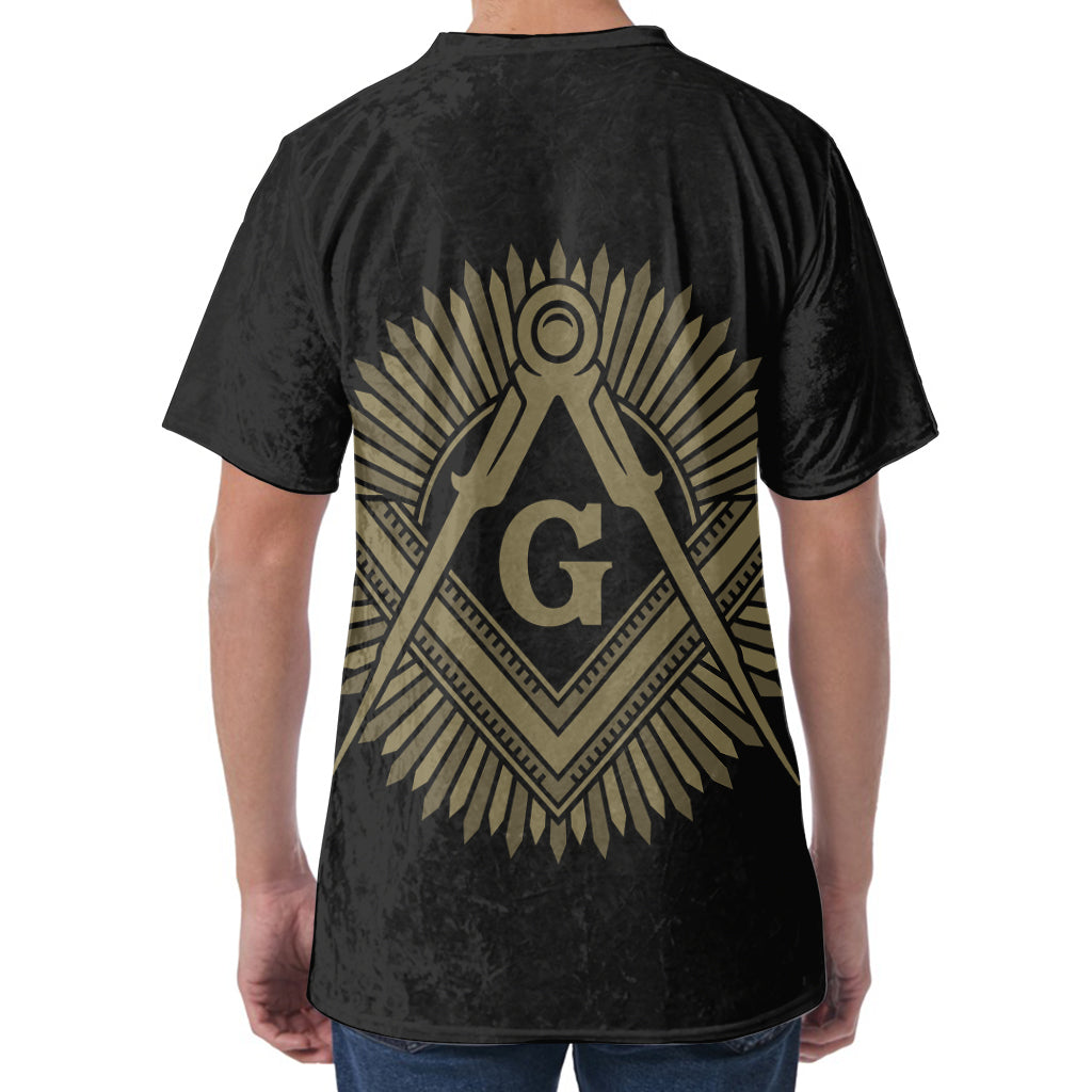 Masonic Freemasonry Print Men's Velvet T-Shirt