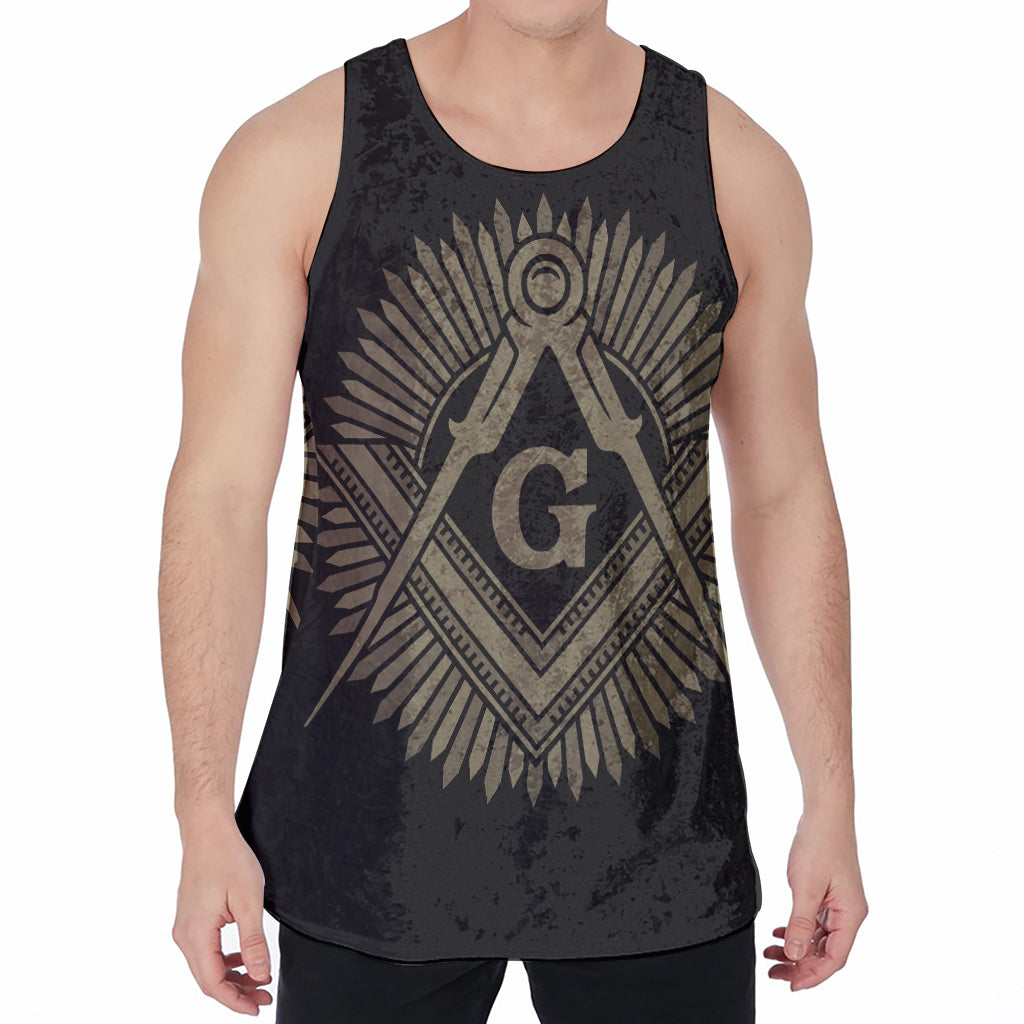 Masonic Freemasonry Print Men's Velvet Tank Top