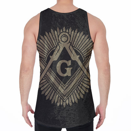 Masonic Freemasonry Print Men's Velvet Tank Top