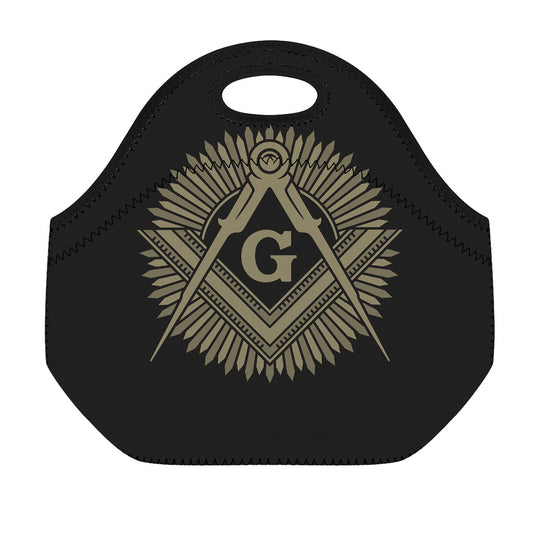 Masonic Freemasonry Print Neoprene Lunch Bag