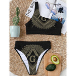 Masonic Freemasonry Print One Shoulder Bikini Top