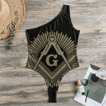 Masonic Freemasonry Print One Shoulder Bodysuit