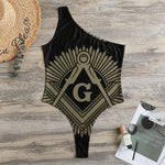 Masonic Freemasonry Print One Shoulder Bodysuit