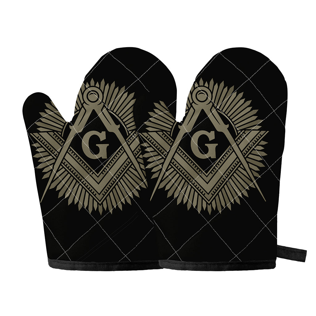 Masonic Freemasonry Print Oven Mitts