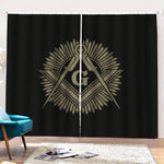 Masonic Freemasonry Print Pencil Pleat Curtains