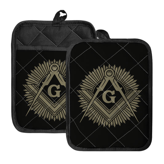 Masonic Freemasonry Print Pot Holders With Pocket