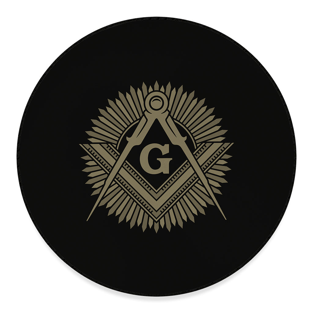 Masonic Freemasonry Print Round Floor Mat