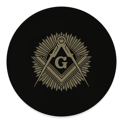 Masonic Freemasonry Print Round Floor Mat
