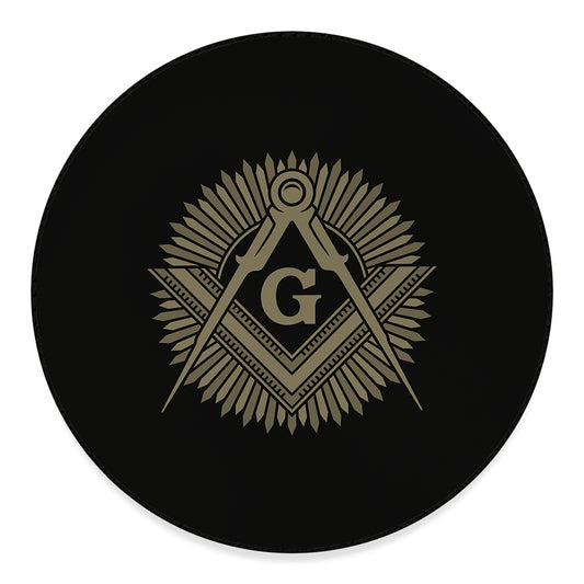 Masonic Freemasonry Print Round Floor Mat