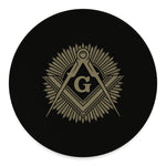 Masonic Freemasonry Print Round Floor Mat